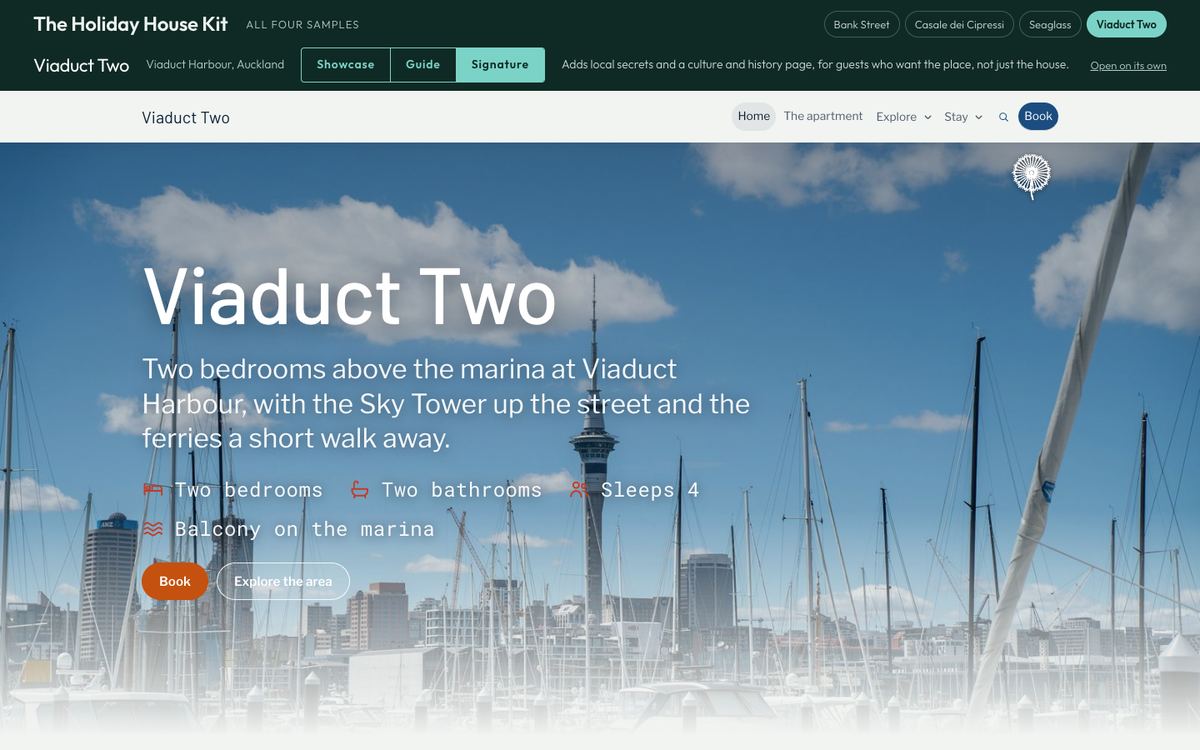 Viaduct Two sample site: yachts in Viaduct Harbour, Auckland
